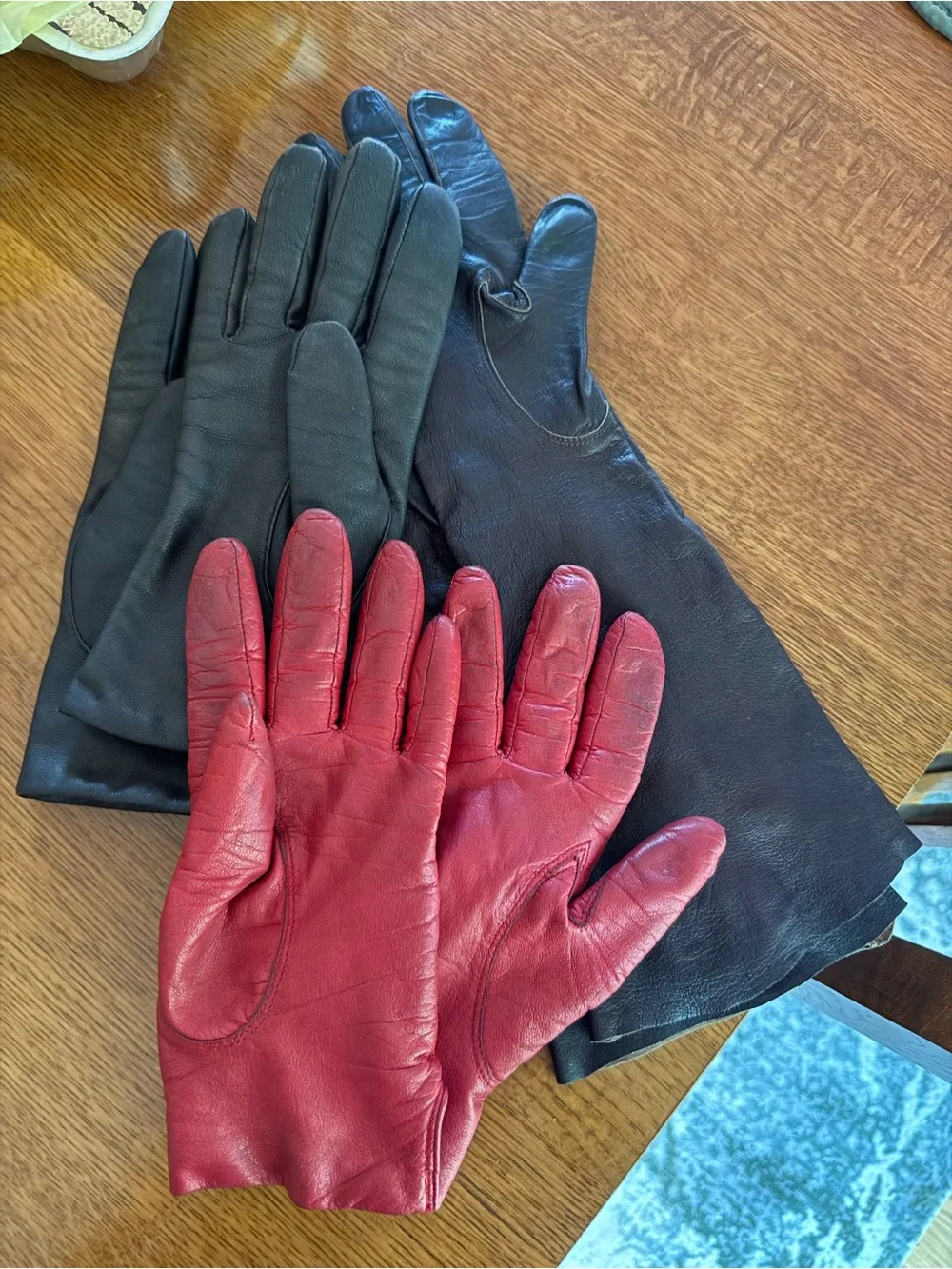 Leather gloves - vintage, size small women’s, lot of 3